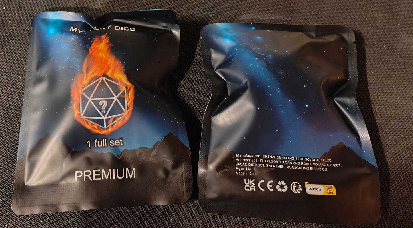 Mystery D&D Dice Blind Bag 7pc Lucky Dip, PATHFINDER TTRPG