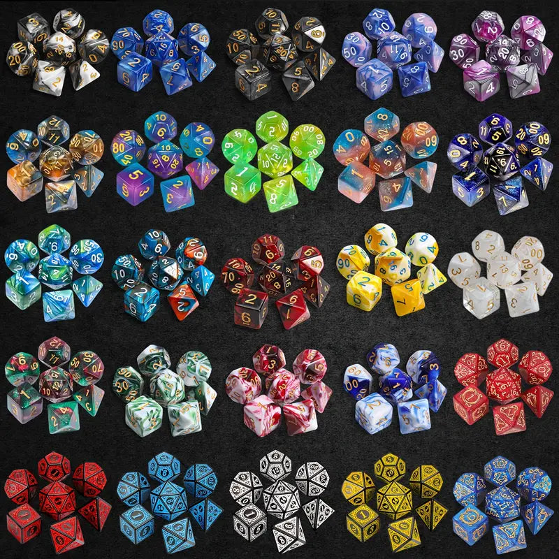 Mystery Dice Bag 7pc Polyhedral Lucky Dip D&D, PATHFINDER TTRPG