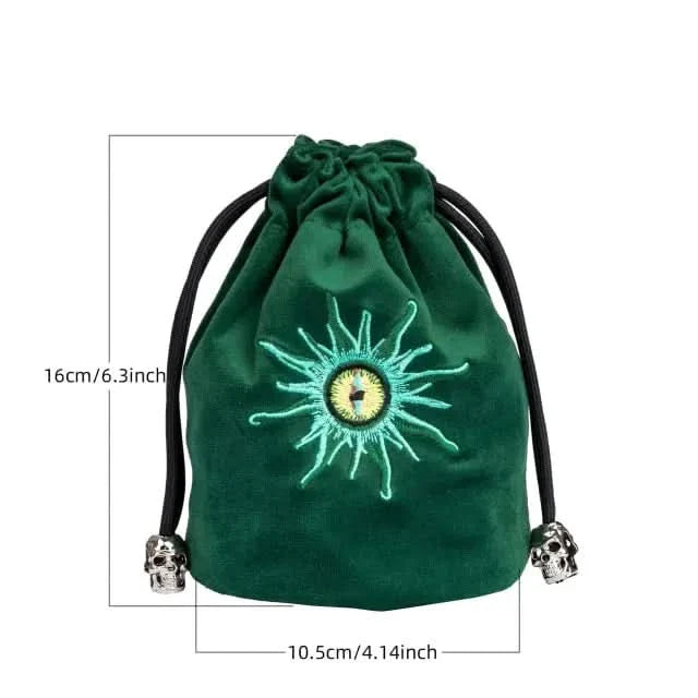 Beholder | Flannel Drawstring Dice Bag | Green