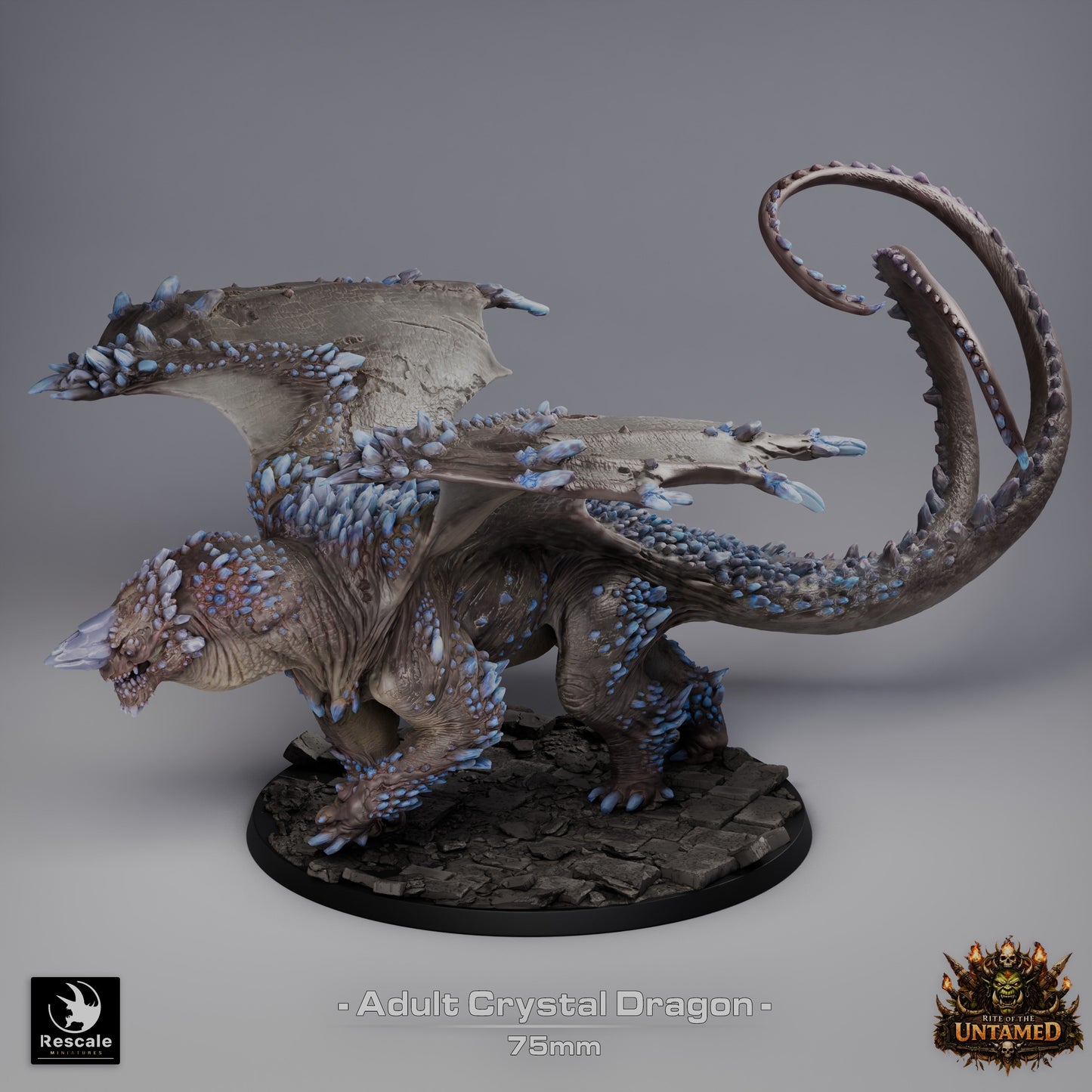Crystal Dragon (Adult) | 12K Resin Gemstone Dragon for D&D & RPGs