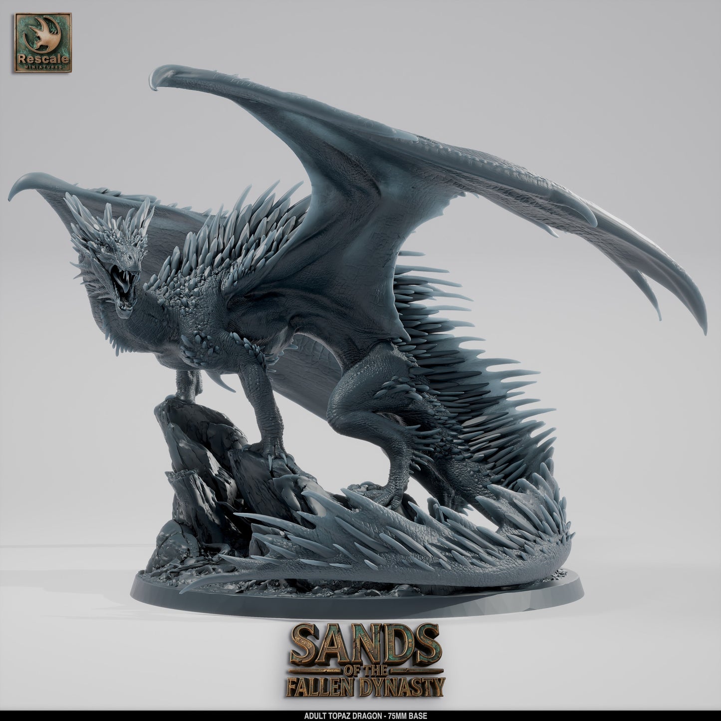 💎 Topaz Dragon (Adult) | 12K Resin 75mm Gem Dragon for D&D & RPGs 🌊